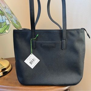 NWT Vera Bradley Black Saffiano Leather Tote